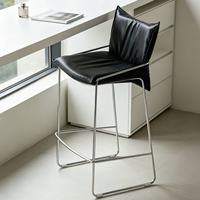 Chaise de bar/tabouret rétro style mid-century en fer forgé, version domestique, écologique, durable, avec rembourrage doux