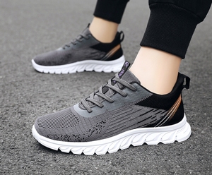Nuevas <span class=keywords><strong>zapatillas</strong></span> de deporte con cordones informales para hombre con parte superior tejida voladora refrescante transpirable resistente al desgaste antideslizante - Product Image 5