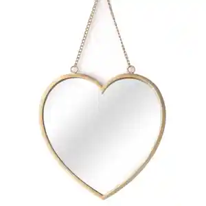 Mayco זהב דקורטיבי עיצוב מתכת קרפט בעבודת יד רגיל לב בצורת תליית קיר מראה