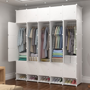 Folding <strong>Portable</strong> <strong>Wardrobe</strong> for Hanging Clothes Combination Armoire Modular Cabinet Storage Organizeral - Product Image 1