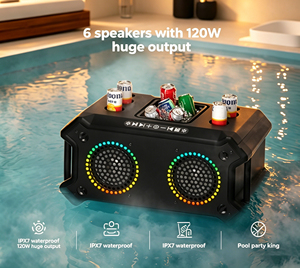 Altavoz Bluetooth Flotante para Piscina F58 120W IP67, <span class=keywords><strong>PartyBox</strong></span> con Bajos Potentes, Sistema de Audio con Fuente - Product Image 1