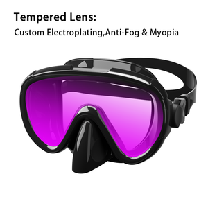 Neue Tauchausrüstung Tauchermaske Silikon Großer Rahmen Gehärtetes Glas oder PC-Linse Taucherbrille Schwimmausrüstung für Erwachsene - Product Image 2