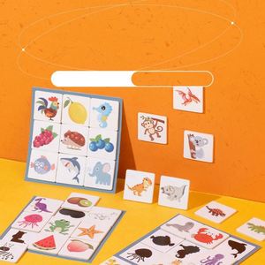 Animal Fruit Shape Pairing Game Educational Memory Card Toy Toddlers <b>Shadow</b> Matching Cards Wood Blocks - Product Image 2