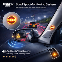 Sistem Pemantauan Titik Buta BSD Kit Sensor Radar Mundur Parkir Deteksi Ultrasonik Peringatan LED Buzzer Tahan Air IP67