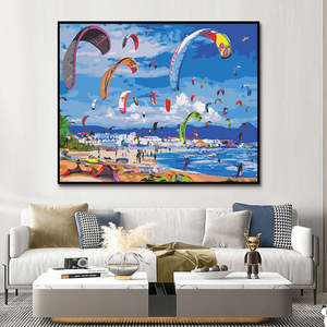 Kit de <span class=keywords><strong>Peinture</strong></span> par Numéros DIY Plage et Parachutisme pour Adultes, Peintures Acryliques en Gros, Art Mural et Décoration Intérieure - Product Image 2