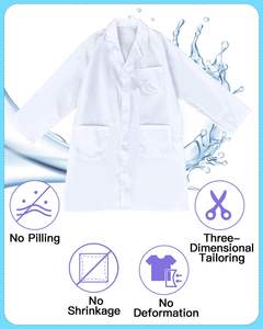 Bata de laboratorio unisex transpirable, 3 bolsillos, resistente a las arrugas, ligera para el personal de la fábrica de alimentos, ropa protectora duradera - Product Image 4