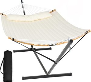 <span class=keywords><strong>Hamaca</strong></span> Doble Portátil con Soporte, para 2 Personas, Bebés y Niños, con Barra Separadora Curva y Cuerdas de Equilibrio Incluidas, Color <span class=keywords><strong>Gris</strong></span> Oscuro - Product Image 1