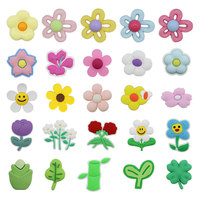 Ornements en PVC écologiques DIY à surface lisse, fleurs, tournesol, marguerite, cerisier, breloques pour lacets, décoration