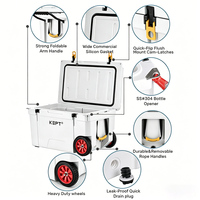 Glacière portable rotomoulée pliable 65QT, style valise, pour la pêche et le camping en extérieur, idéale pour le stockage de glace sèche - Meilleures ventes