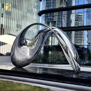 抽象的な彫刻像屋外モダンメタルアートデコレーションステンレス - Product Image 6