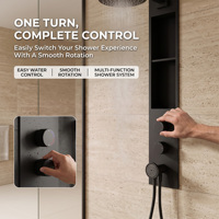 Ensemble de douche thermostatique à effet pluie en acier inoxydable SUS304, système de douche mural pour salle de bain, ensemble de robinetterie de douche
