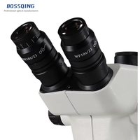 ST-6T Trinocular Stereo Microscope 8-50x Continuous Zoom Magnification with LED Top and Bottom Light Sources for TV Tube