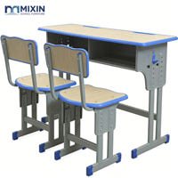 Ensemble de bureau et chaise réglables pour élèves du primaire et du secondaire, cadre en métal, table d'écriture pour salle de classe, chaises
