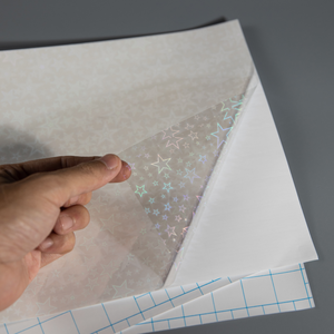 Mềm A4 Kích thước Holographic Sticker giấy flexography dính không thấm nước cầu vồng lớp phủ rõ ràng lạnh cán tấm phim - Product Image 3