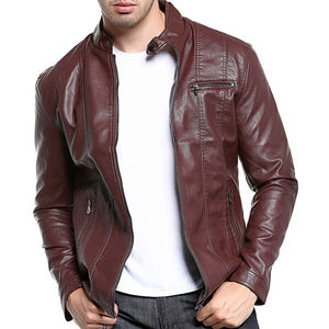 <span class=keywords><strong>2023</strong></span> Offre Spéciale hiver hommes décontracté rue et vêtements de sport veste à glissière veste en cuir couleur unie mousse vestes hommes - Product Image 4