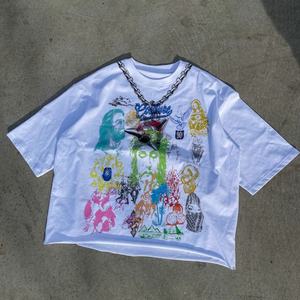 Camiseta Corta Holgada de Estilo Vintage con Hombros Caídos, 100% Algodón, Tejida, Ecológica, con Logotipo Personalizado, Impresión Digital y Dobladillo Cortado - Product Image 4