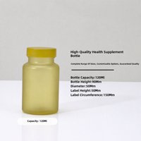 Bouteille en plastique PET 120 ml, colorée, givrée, prête à l'emploi, de qualité alimentaire, sérigraphiée, pour capsules de santé et comprimés de calcium