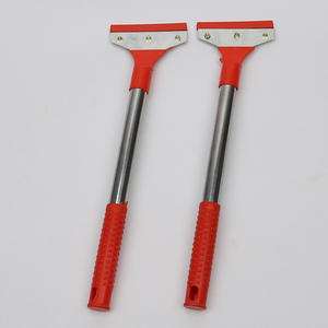 Grattoir de nettoyage de vitres à poignée rouge 38 cm en acier inoxydable durable, raclette de nettoyage de fenêtres - Product Image 1