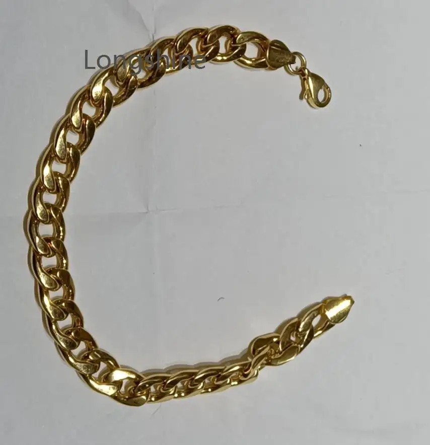 Hip Hop Jewelry Hiphop Selling Real 18K Solid Gold Cuban Link 7mm Bracelet for Men