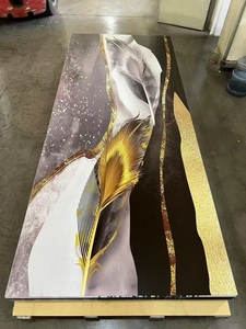 UVコーティングPVC大理石ボード壁パネルシートモダン花柄防音工場直販バスルームホテル商業用 - Product Image 4