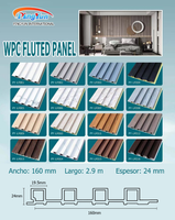Panneau mural cannelé WPC géométrique moderne de haute qualité, ignifuge, insonorisé, imperméable, résistant à la fumée pour la décoration intérieure de villa