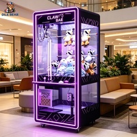 Machine à griffes distributrice de prix pour enfants et adultes, machine à grue moderne en métal noir, à monnayeur, jeu de compétences pour carnaval