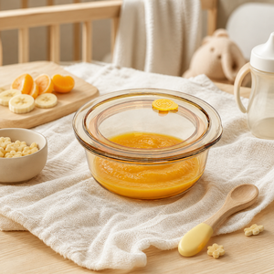 Conteneur en verre hermétique de 380 ml, <span class=keywords><strong>bol</strong></span> de stockage alimentaire rond et lisse pour réfrigérateur, conteneur en verre hermétique de 380 ml - Product Image 2