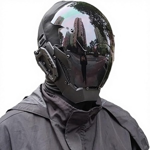 Máscara <span class=keywords><strong>Cyberpunk</strong></span> Personalizada, Dispositivo Mecánico de Ciencia Ficción, Máscara Punk para Cosplay, Halloween, Máscara Negra - Product Image 1