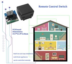 リモコン RF433Mhz ワイヤレスライトスイッチ DC <span class=keywords><strong>12V</strong></span>/24V 1CH 10A リレー学習コードドア電磁ロック DIY モジュール - Product Image 3