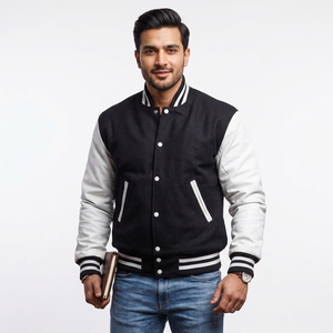 Custom Men's Varsity Sweater Jacket Zipper Closure Embroidery Vintage Winter Sports Custom Logo Wholesale - Product Image 1
