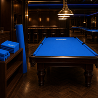 Tissu de remplacement pour table de billard Tournament Cool Grey, avec 6 bandes prédécoupées, surface lisse