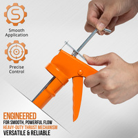 KSEIBI Pistolet à calfeutrer en aluminium manuel à usage intensif Taille 9*220mm pour la construction et le mastic en silicone