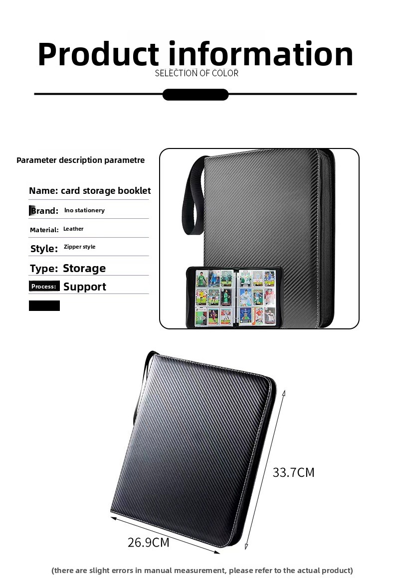 Jiugongge twill card book - noir - 900 cartes - 50 pages intérieures