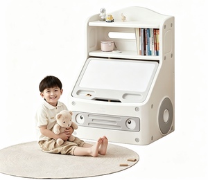 Estantería y organizador de juguetes de plástico con diseño de alce para niños, ideal para espacios de juego reducidos - Product Image 1