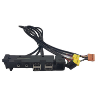 Panneau frontal I/O pour châssis de bureau, USB 2.0 + port audio pour casque et micro, câble d'extension pour carte mère