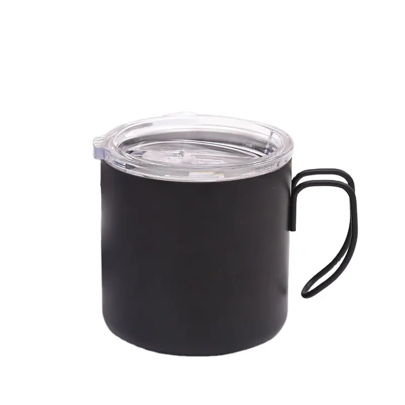 Eco Friendly Double Wall Stainless Steel Coffee Mug 380ml Insulated Cup Coffee Mug Custom Logo with Handle