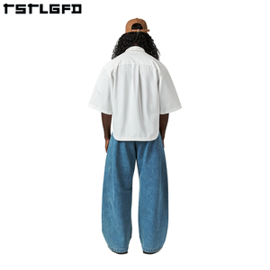 Vêtements durables Chemise d'été courte personnalisée pour hommes Fabricant Streetwear T-shirt décontracté à manches courtes blanc uni - Product Image 4