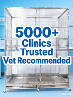 Cage à Ara EURVET Premium en Acier Inoxydable 304, Ajustable et Durable, Grande Volière pour Oiseaux à Usage Vétérinaire