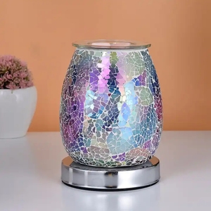 Aromaterapia Lâmpada Night-Light Exquisite Elétrica Oil Burner Vidro Névoa Criador <span class=keywords><strong>Fogger</strong></span> Umidificador LED Lamp toque Aroma Difusor