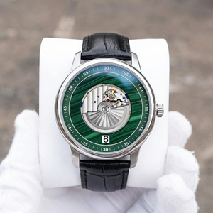 Reloj Automático Miyota 6T15 con Malaquita Verde Natural, Reloj de Pulsera Mecánico de Lujo con Logotipo Personalizado, Fabricante OEM - Product Image 1