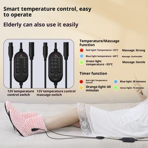 Alat Pijat Kaki Kompres Panas Terapi Fisioterapi NQK <span class=keywords><strong>Factory</strong></span>, Anti Beku untuk Musim Dingin, Berbahan Beludru dengan 96 Lampu LED Merah, Tiga Tingkat Kecepatan - Product Image 5