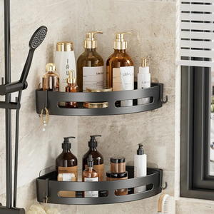<span class=keywords><strong>Porte</strong></span>-shampooing de salle de bain adhésif sans perceuse Étagères de <span class=keywords><strong>douche</strong></span> Organisateur de rangement <span class=keywords><strong>Porte</strong></span>-serviettes d'angle Étagères murales - Product Image 4