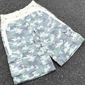 Pantalones Cortos Bermuda de Camuflaje para Hombre, 100% Algodón Canvas, Cintura Media, Elásticos, Transpirables, con Bolsillos, Estilo Estampado - Product Image 2