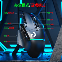 Souris de jeu E-sport G502X transfrontalière filaire à trois modes, macro RGB, photoélectrique, avec molette de contrôle tactile, pour cybercafé, USB, pour gaming