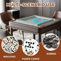 Tapis de Mahjong bleu à motif floral avec technologie d'isolation acoustique épaisse ; Idéal pour les tournois, parfait pour les joueurs de Mahjong
