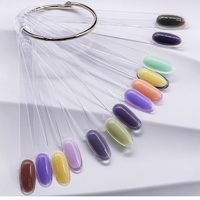 Palette d'échantillons d'ongles professionnelle en plastique double couche 50 pièces, bâtonnets pour vernis gel, nuancier de couleurs d'ongles, outils de pratique de manucure, anneau