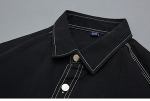 Giacca da <span class=keywords><strong>uomo</strong></span> di fascia alta primavera autunno retrò giacca da <span class=keywords><strong>uomo</strong></span> in puro cotone tinta unita traspirante in <span class=keywords><strong>lino</strong></span> alla moda camicia Design - Product Image 2