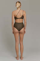 Ensemble bikini deux pièces asymétrique à une épaule et taille haute pour femme, nouveau design, couleur unie texturée, maillot de bain OEM, vente en gros
