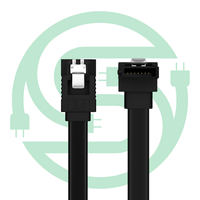 Kabel SATA III 35cm dengan Pengunci Lurus ke Sudut Kanan 90 Derajat, Kabel Data Kecepatan 6Gbps untuk HDD