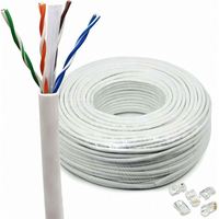 Câble Ethernet LAN Cat6 U/UTP FTP Jiajie, échantillon gratuit, 10, 20 m, 500 pieds, 23AWG, 28AWG, 0,45 mm, conforme CMR